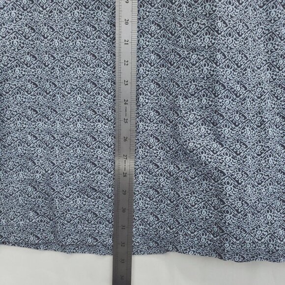 Eddie Bauer Shirt Mens XL Black Blue Geometric Linen Short Sleeve Button-Up - Picture 9 of 9